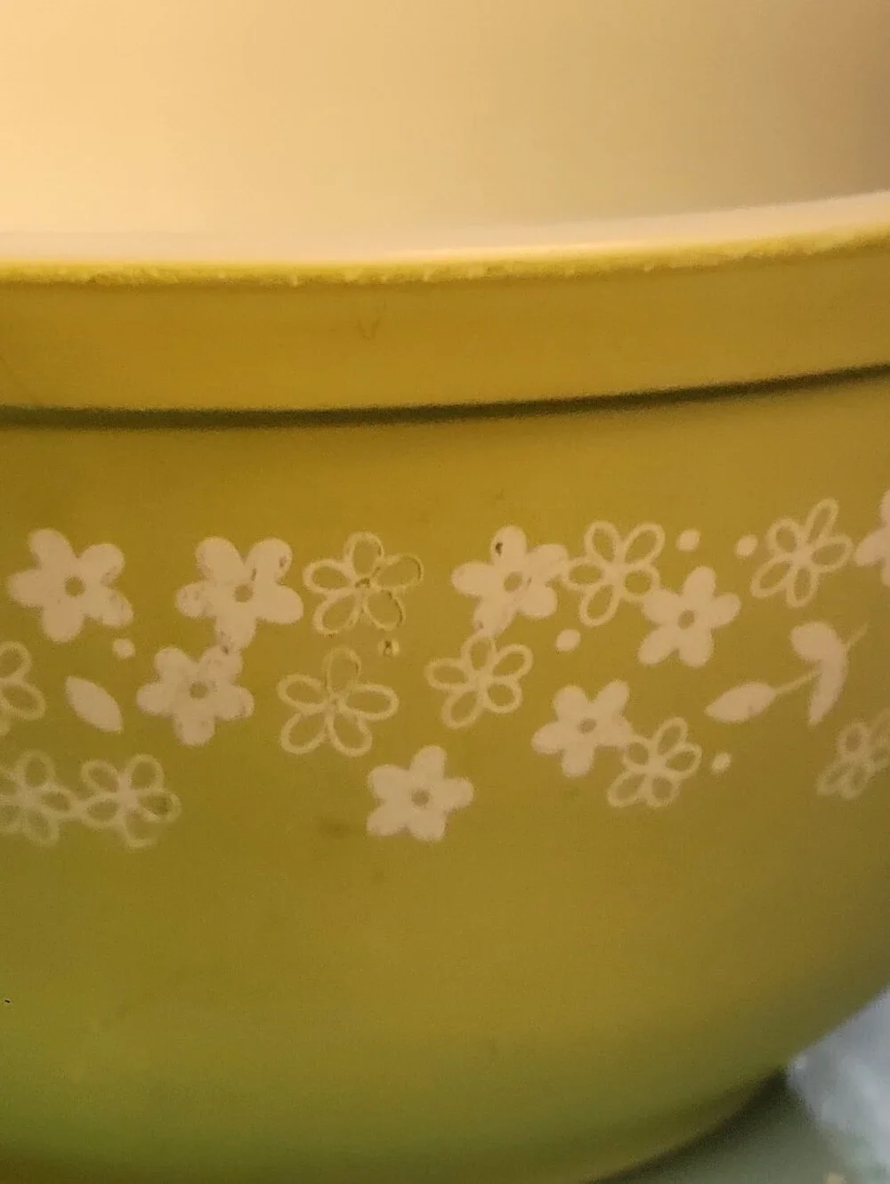Pyrex Vintage Lime Floral Mixing Bowl